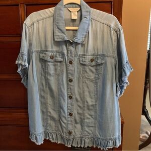 Light Blue Lyocel “Denim” Button-Up Shirt. XL. EUC!